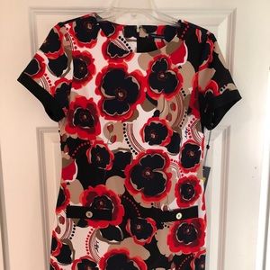 Black and white and red colored dress